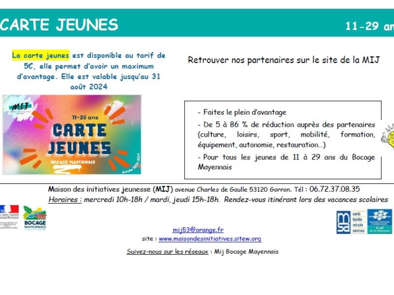 MIJ cartes jeunes